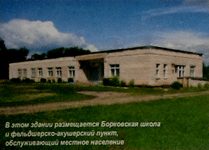 В этом здании размещается Борковская школа и фельдшерско-акушерский пункт, обслуживающий местное население