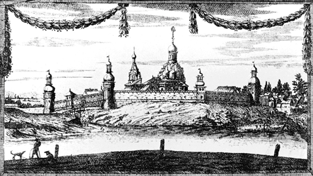 Данилов монастырь. Гравюра П. Пикара. 1700 г.