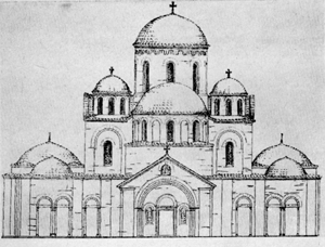 Десятинная церковь. Реконструкция Н.В. Холостенко.