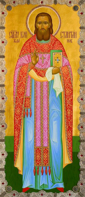 Икона Священномученика Константина Жданова на крышке раки
