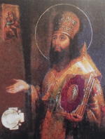 Икона святого Тихона Задонского с частицей мощей