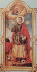 Икона великомученика Пантелеймона с частицей его мощей