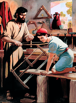 Иосиф и Иисус за плотничьими делами