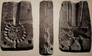 Каменные литейные формочки из тайника Десятинной церкви. Раскопки 1939 г.