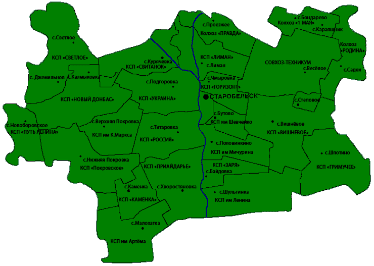 Карта-схема Старобельского района
