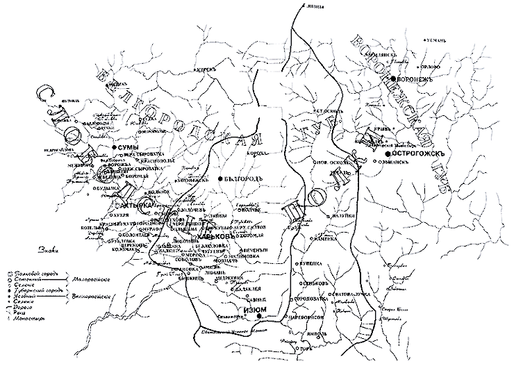 Карта слободской Украины XVIII ст.