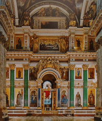 Собор Святого Преподобного Исаакия Далматского (Исаакиевский). Вид на центральный иконостас.