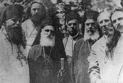 Владыка Никон с представителями делегации Православной Восточной Церкви. Одесса. Фото начала 50-х годов XX столетия.